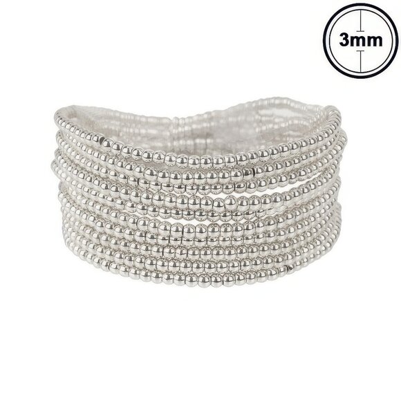 Metallic Crimp Bead Bracelet Set - Picture 2 of 2